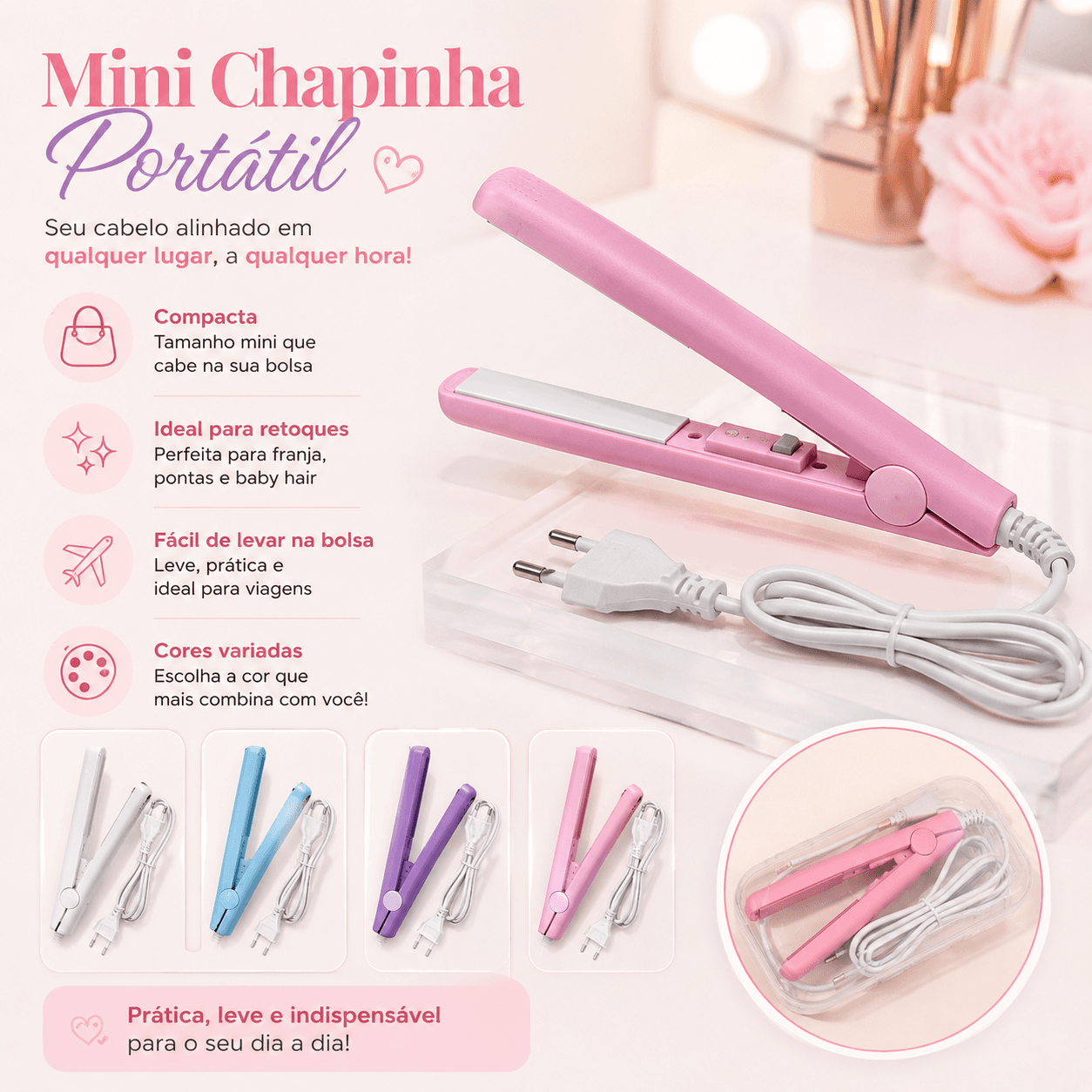 MINI PRANCHA ROSA