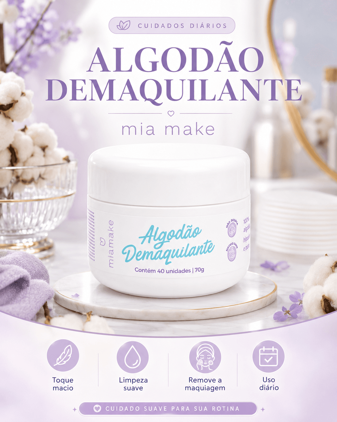 ALGODÃO DEMAQUILANTE - MIAMAKE