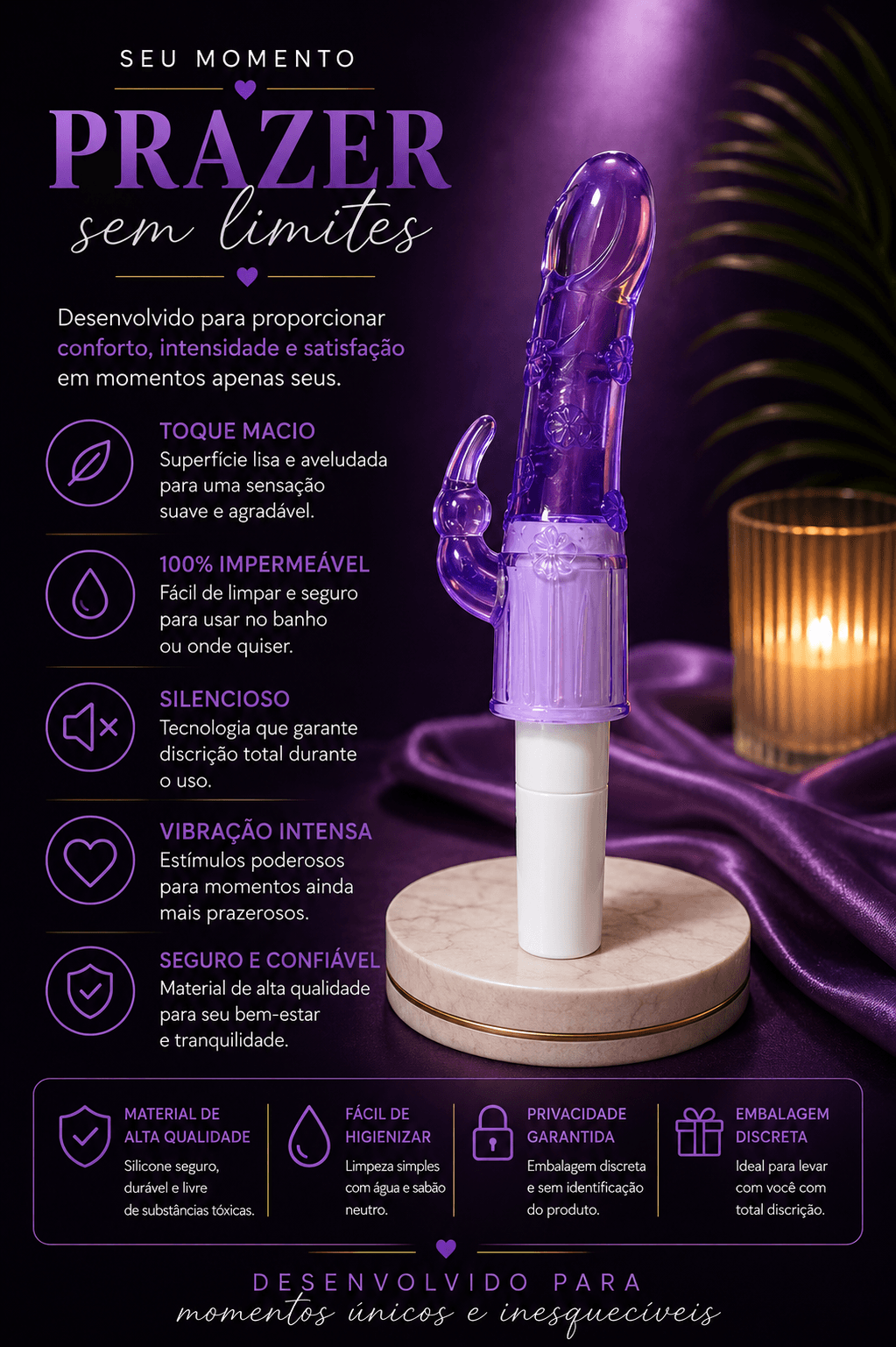 Vibrador Premium 14 - Roxo