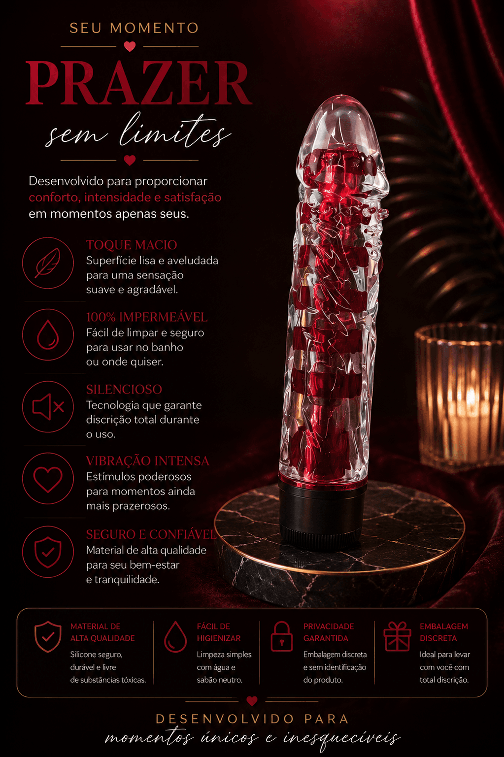 Vibrador Premium 6 - Vermelho