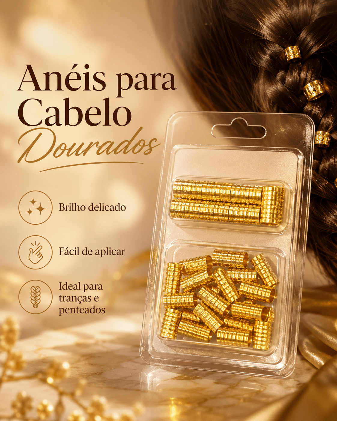 ANEL DE CABELO P DOURADO