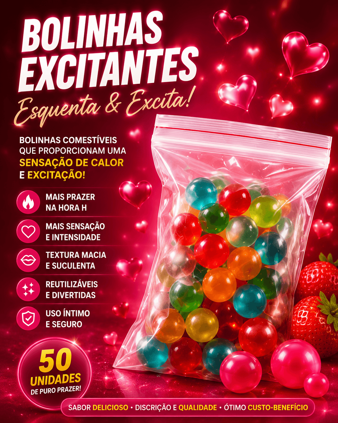 Bolinhas Excitantes 50 Unidades