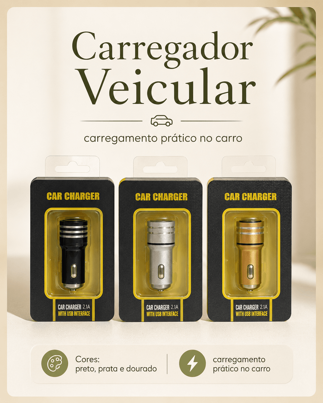 CARREGADOR VEICULAR + CABO