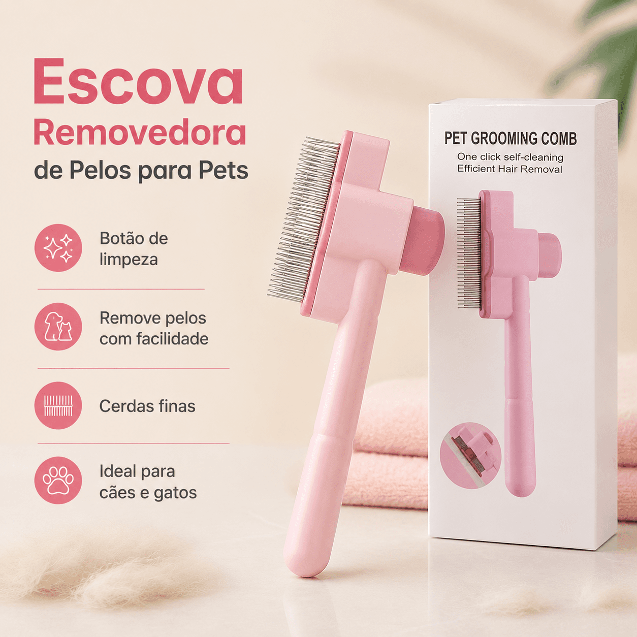 ESCOVA TIRA PELO COM DEPOSITO