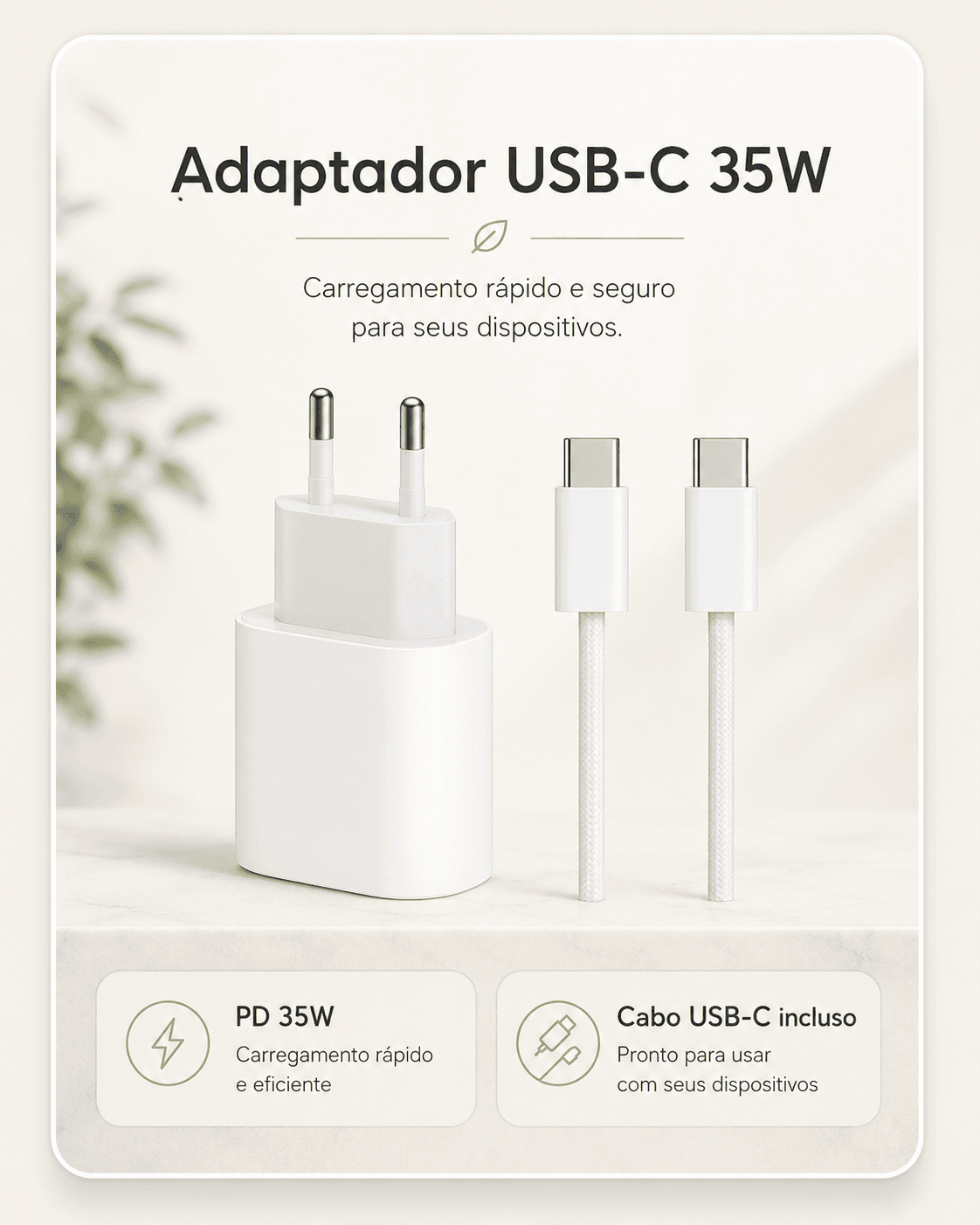 FONTE + CABO 35W TIPO-C