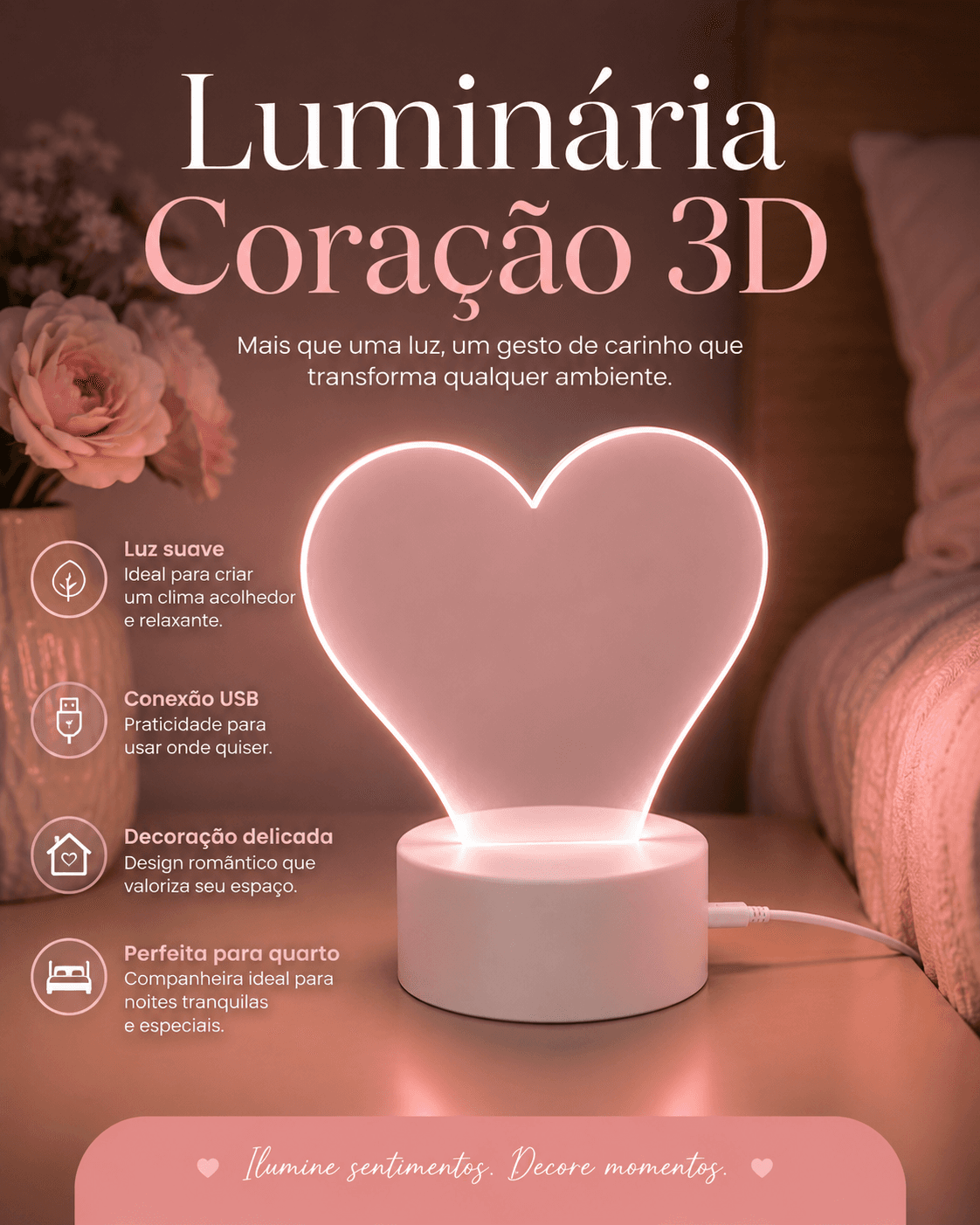 LUMINARIA LED P/ESCREVER CORAÇÃO
