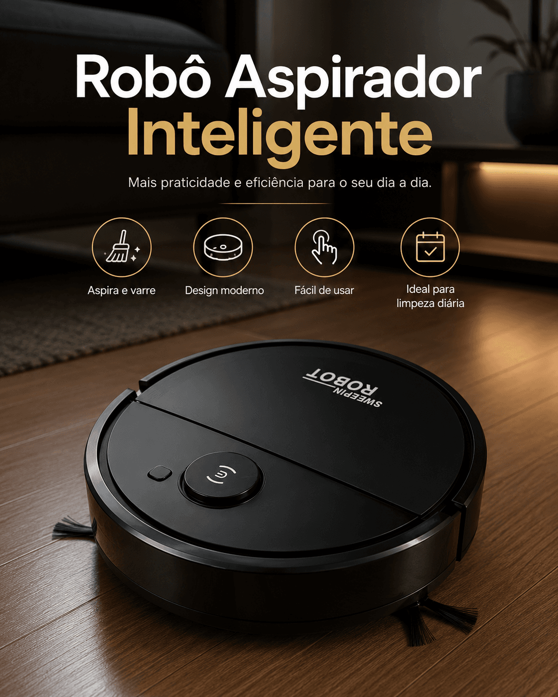 MINI ROBÔ ASPIRADOR PRETO
