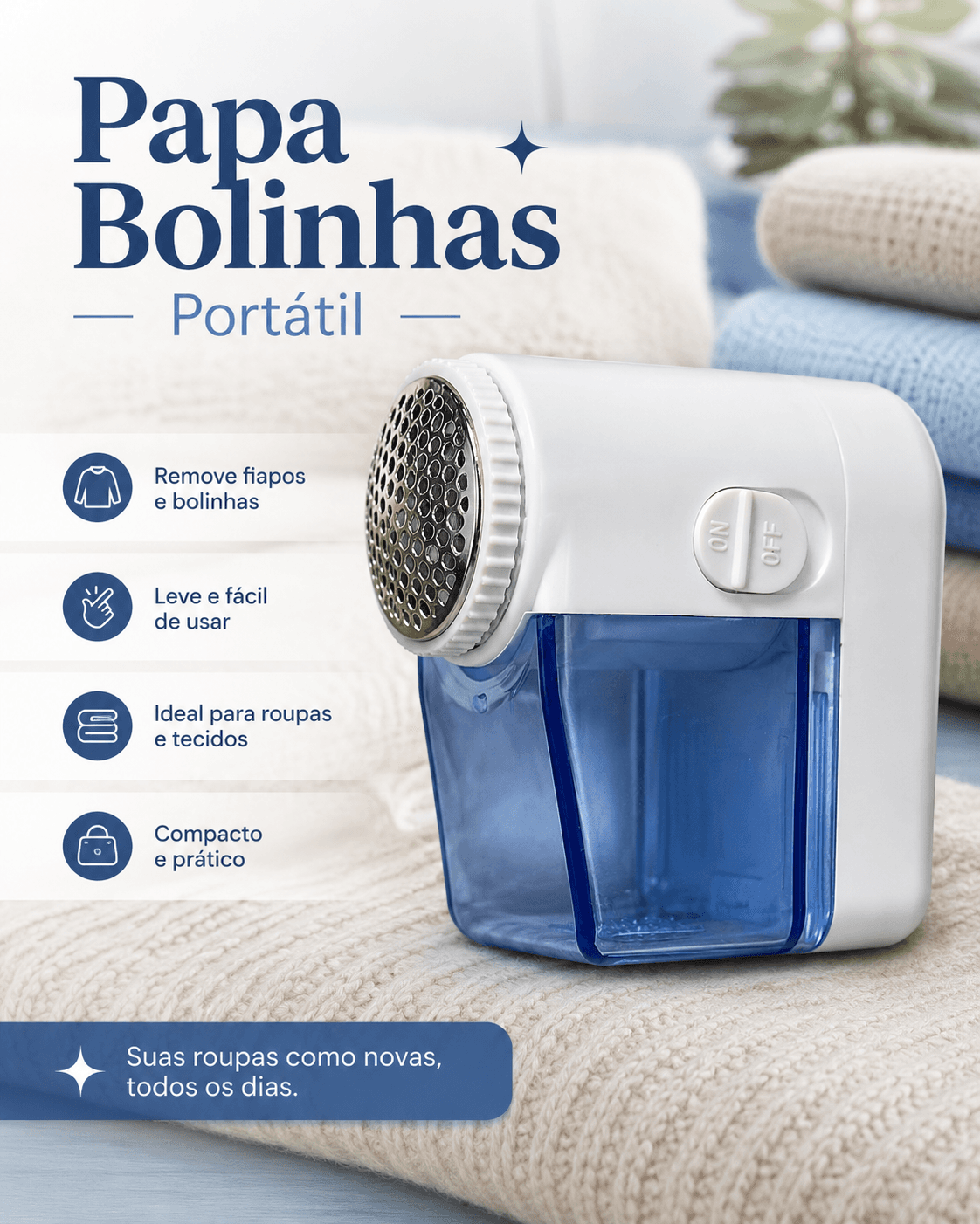 PAPA BOLINHA A PILHA AZUL