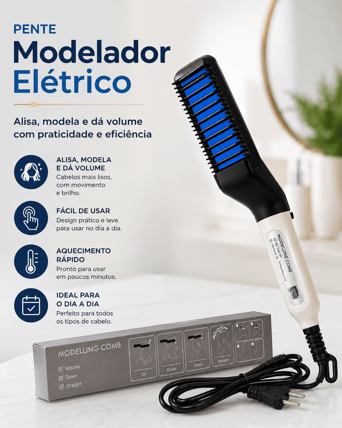 PENTE ALISADOR RECARREGAVEL