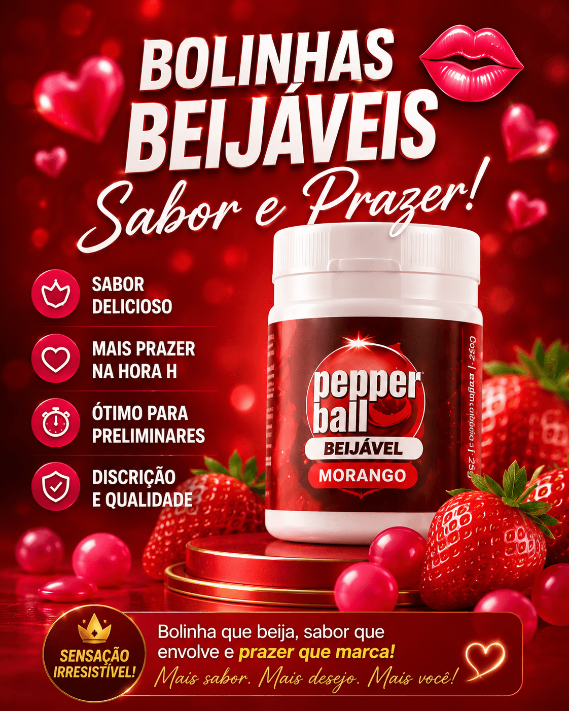 Pepper Ball Beijavel Morango