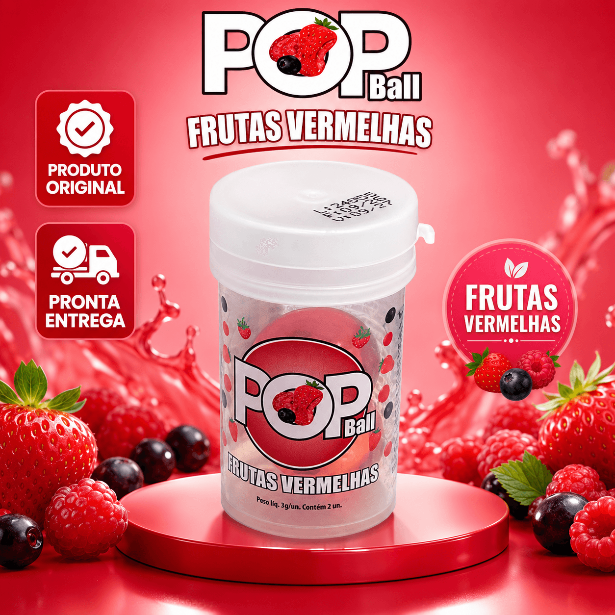BOLINHAS SEXY POP FRUTAS VERMELHAS