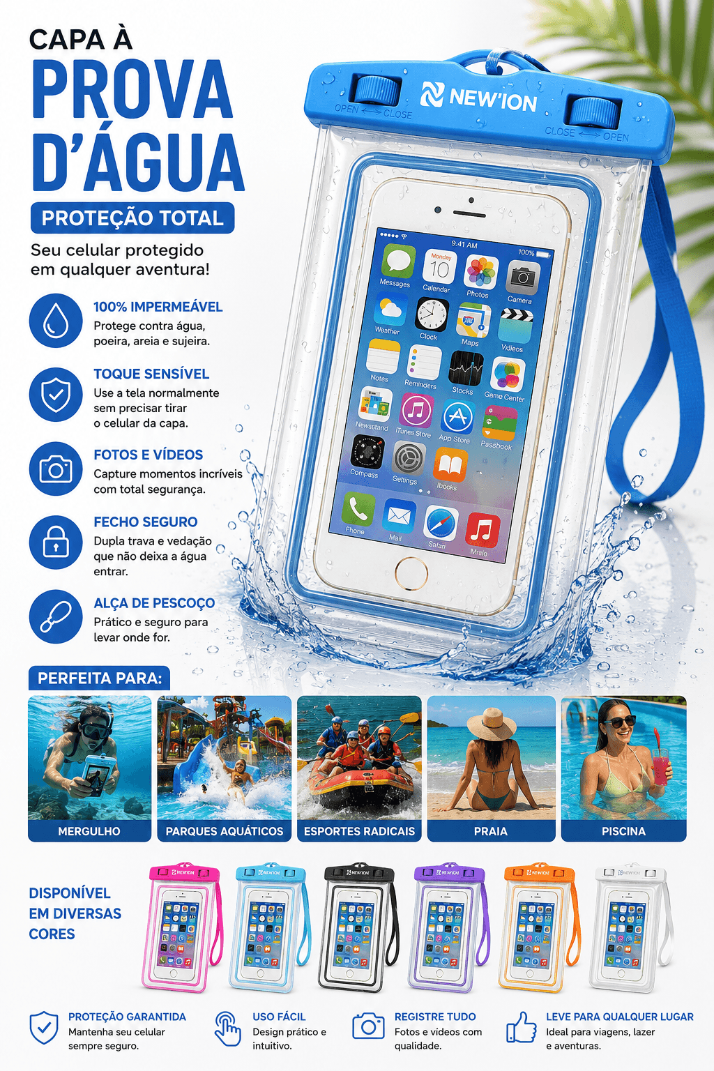 CAPA A PROVA D'ÁGUA P/CELULAR