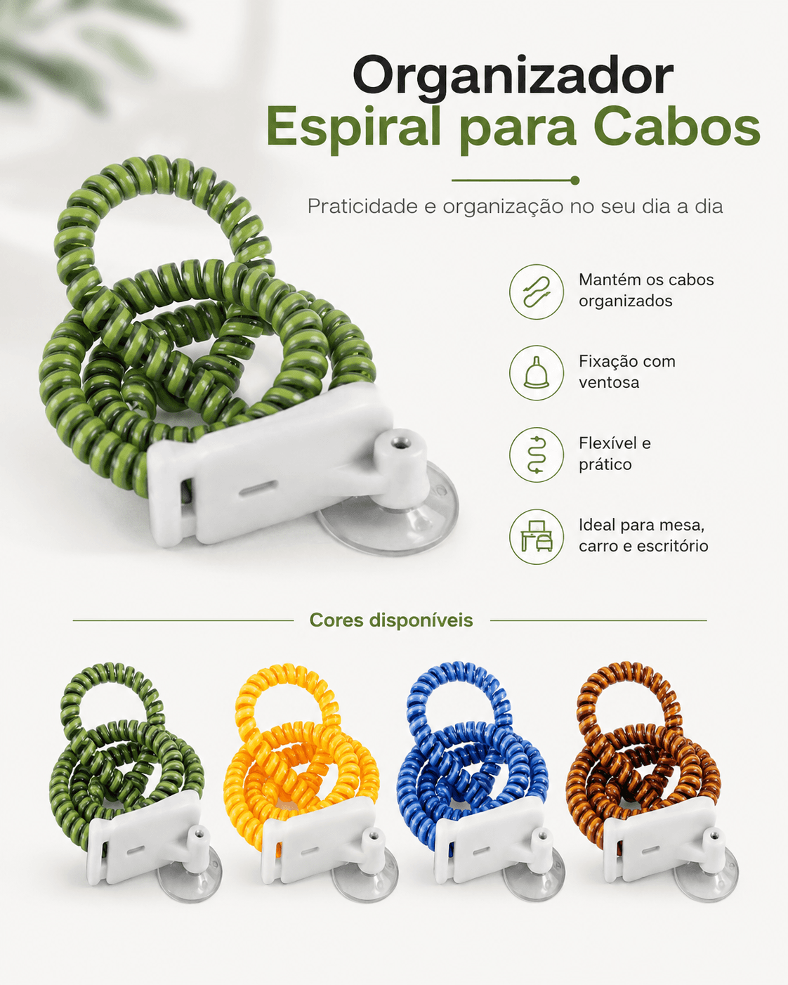 ORGANIZADOR DE CABOS EM VELCRO