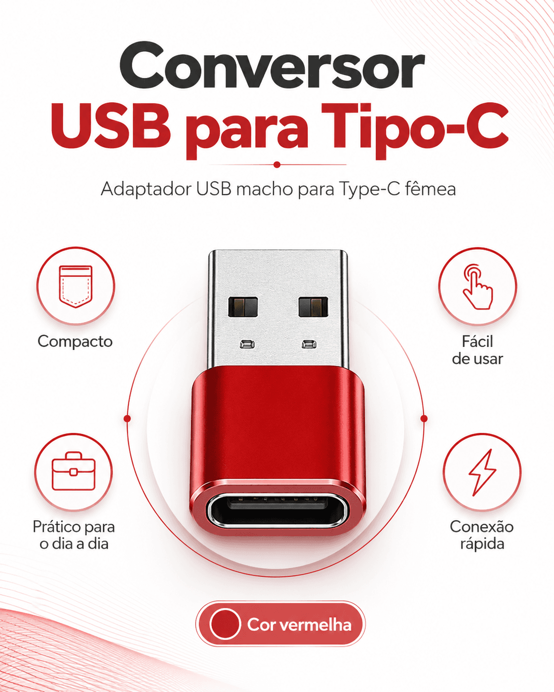 CONVERSOR USB P/TIPO C