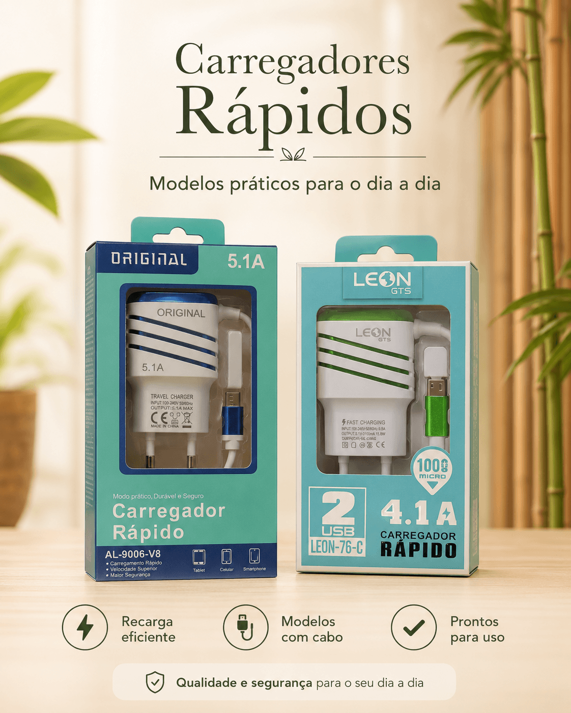 FONTE + CABO TIPO-C 3 ENTRADAS
