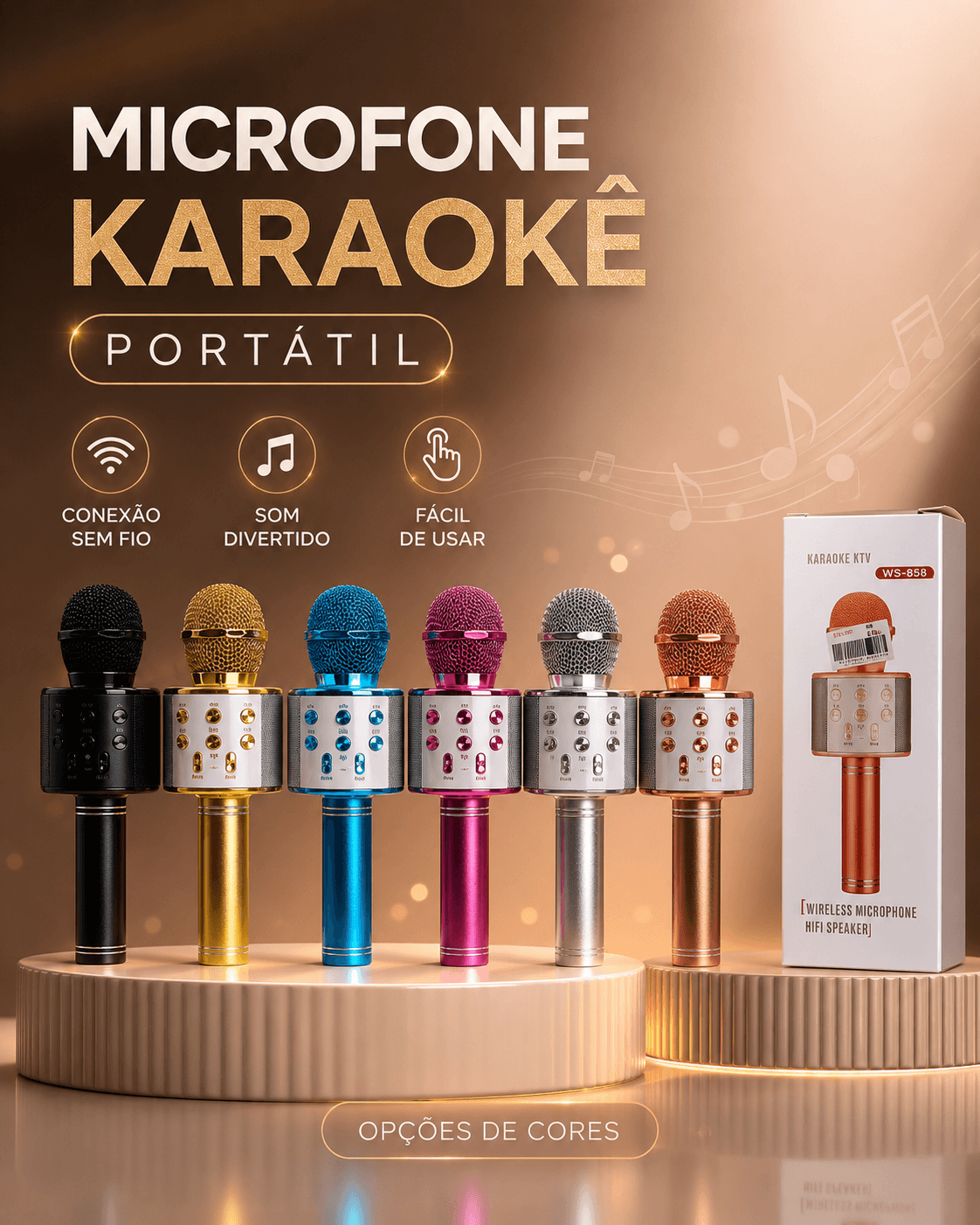 MICROFONE C/BLUETOOTH PRATA
